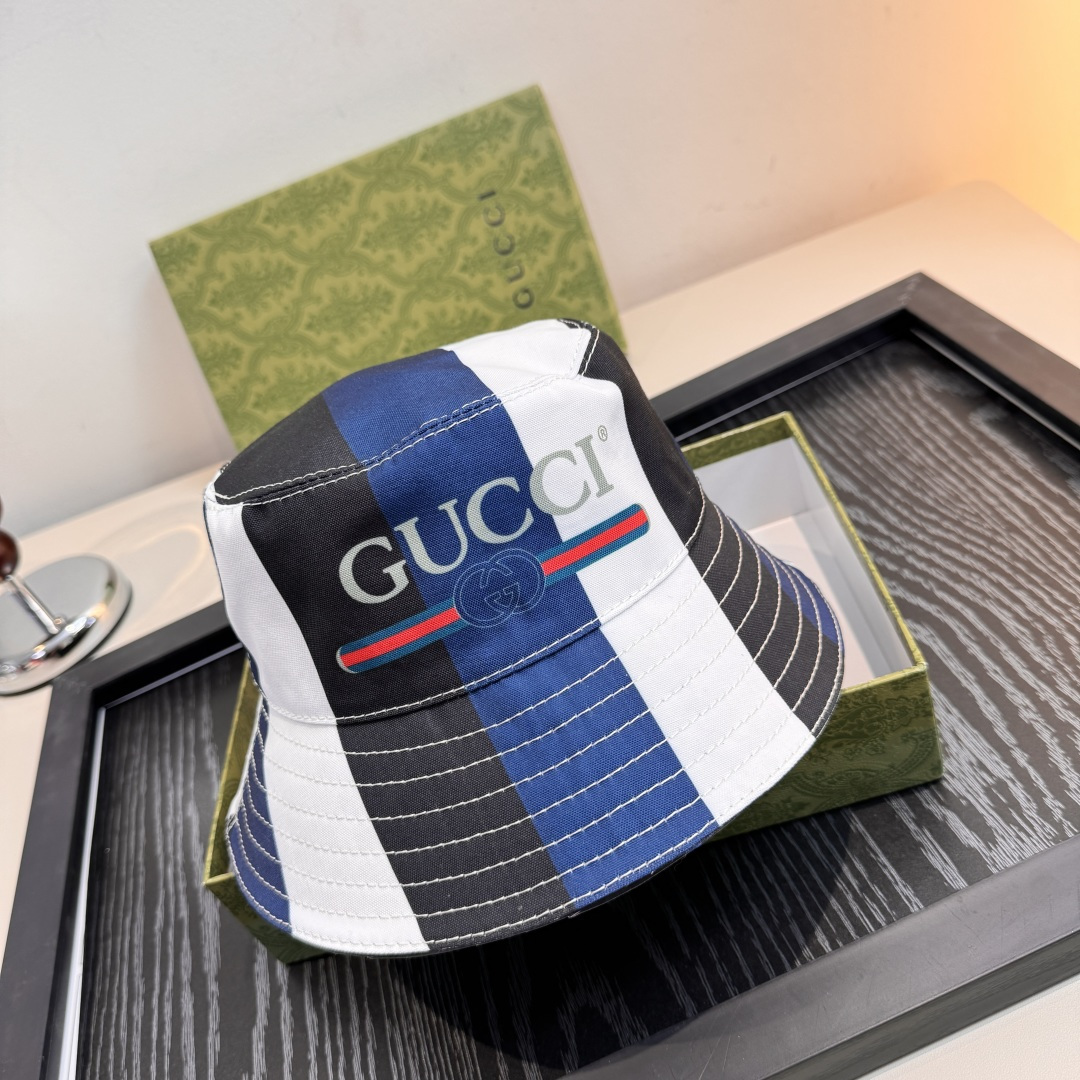 配包装布袋，Gucci古奇新款原单渔夫帽，丝印GUCCI，专柜1:1开模订制，原版帆布料+纯棉里衬，轻盈