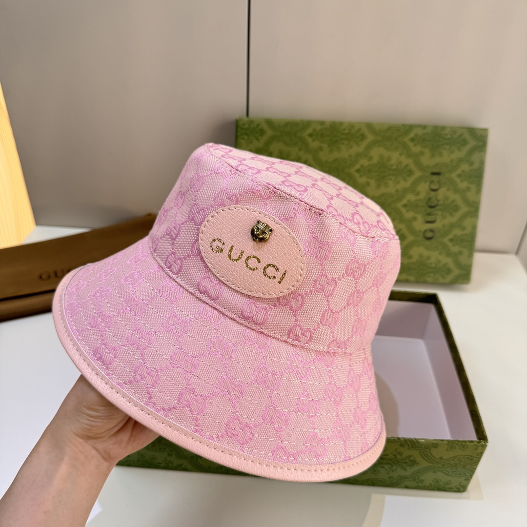 配包装布袋，Gucci古奇新款原单渔夫帽，小虎头，专柜1:1开模订制，原版帆布料+纯棉里衬，轻盈透气！质