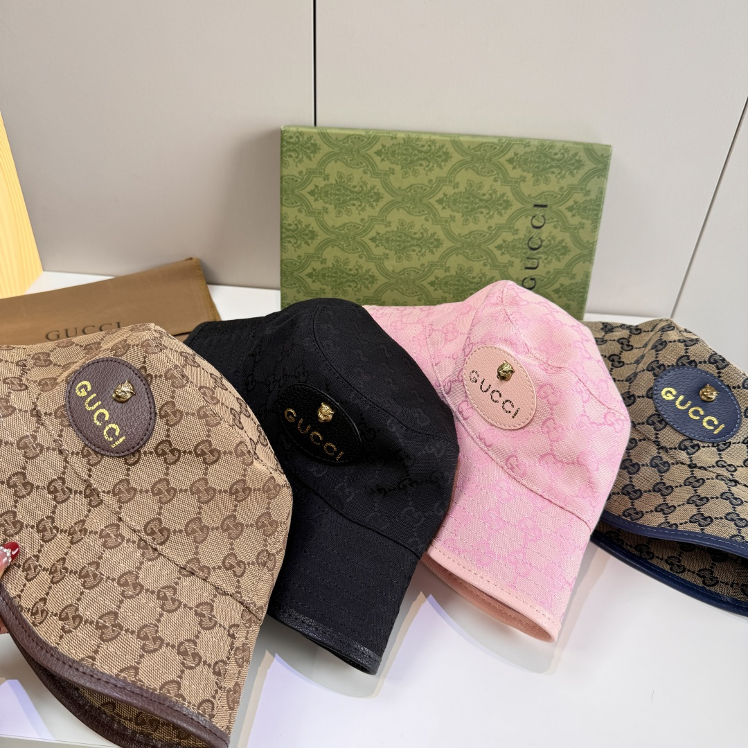 配包装布袋，Gucci古奇新款原单渔夫帽，小虎头，专柜1:1开模订制，原版帆布料+纯棉里衬，轻盈透气！质