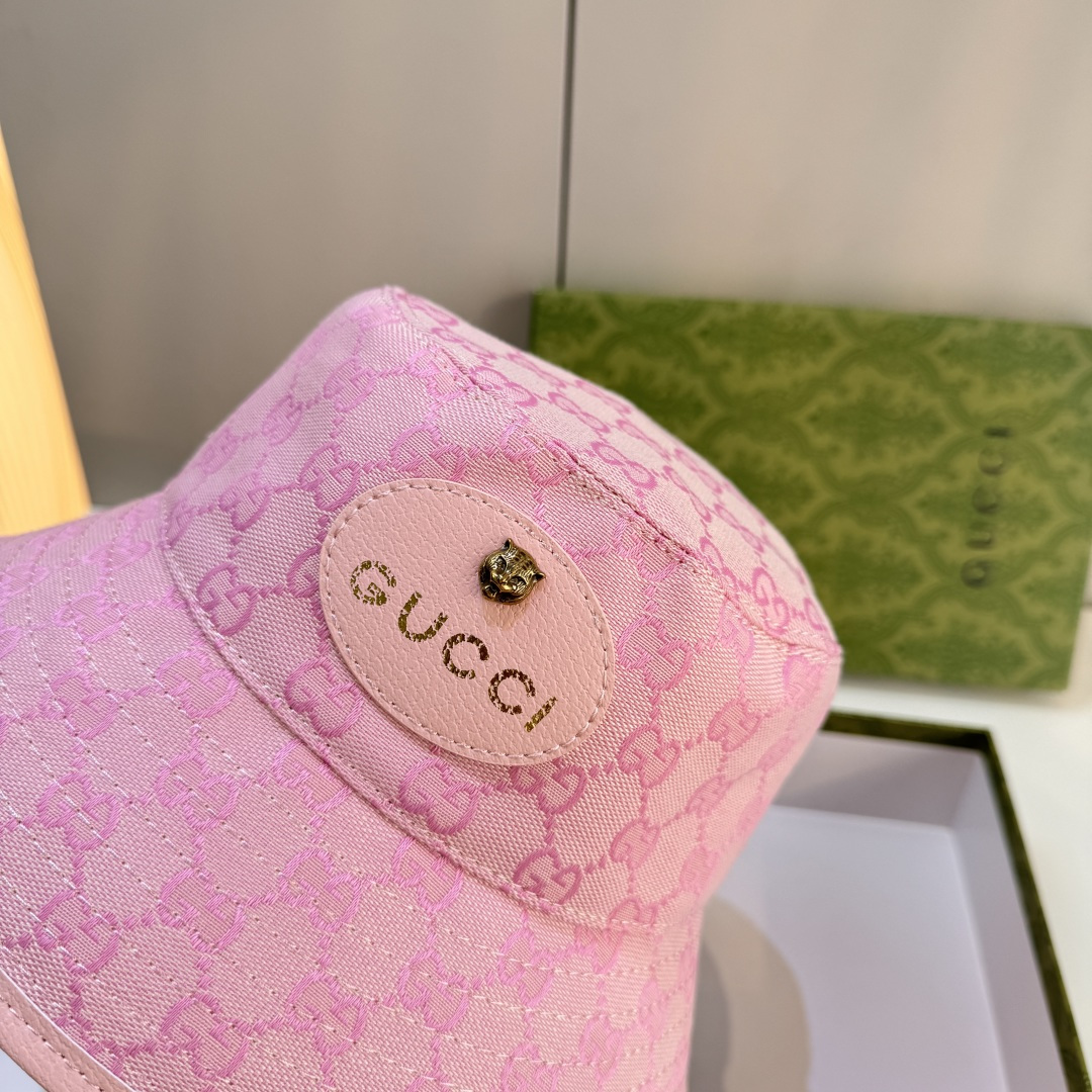 配包装布袋，Gucci古奇新款原单渔夫帽，小虎头，专柜1:1开模订制，原版帆布料+纯棉里衬，轻盈透气！质