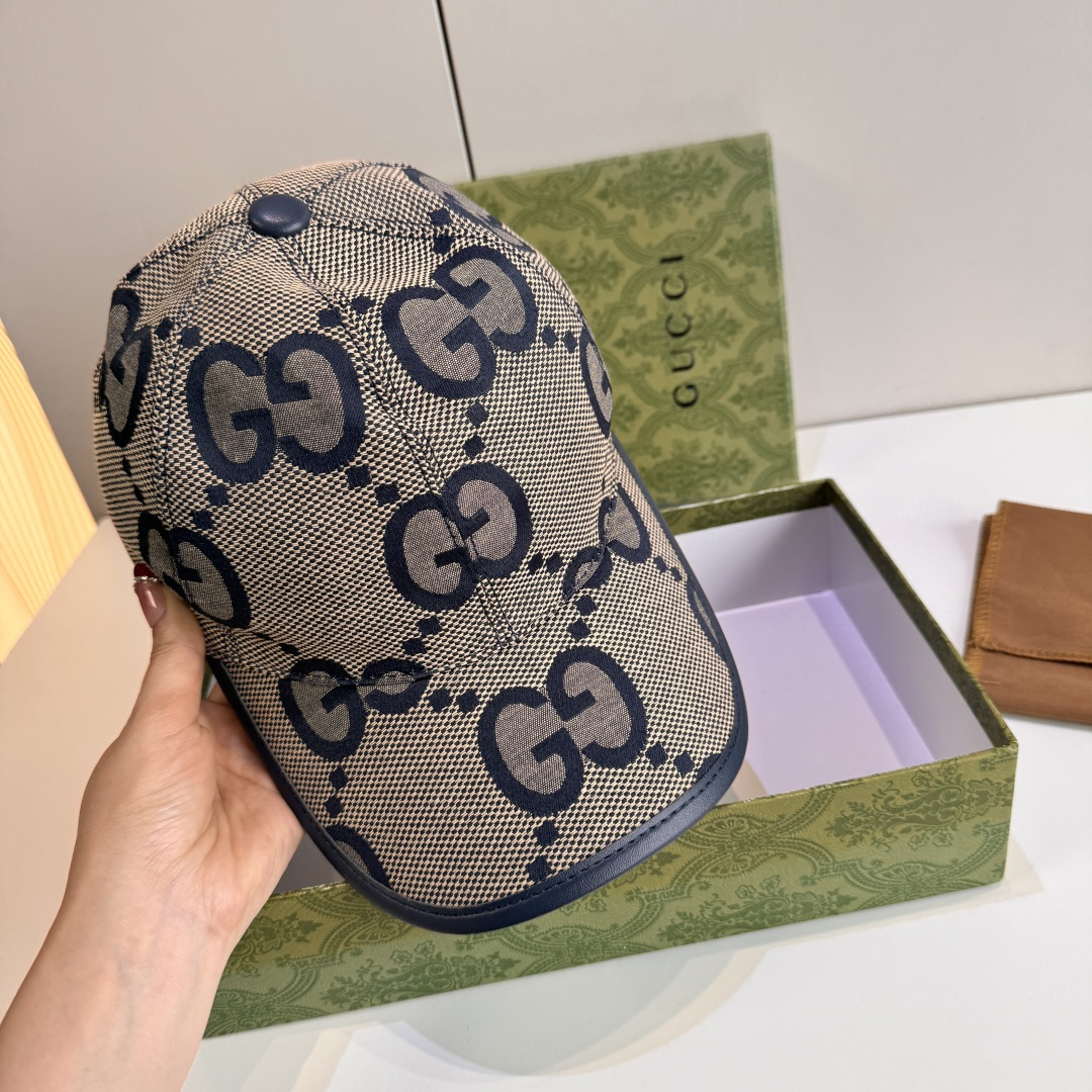 配包装布袋，Gucci古奇新款原单棒球帽， 大双G，专柜1:1开模订制，原版帆布面料+头层牛皮，轻盈透气