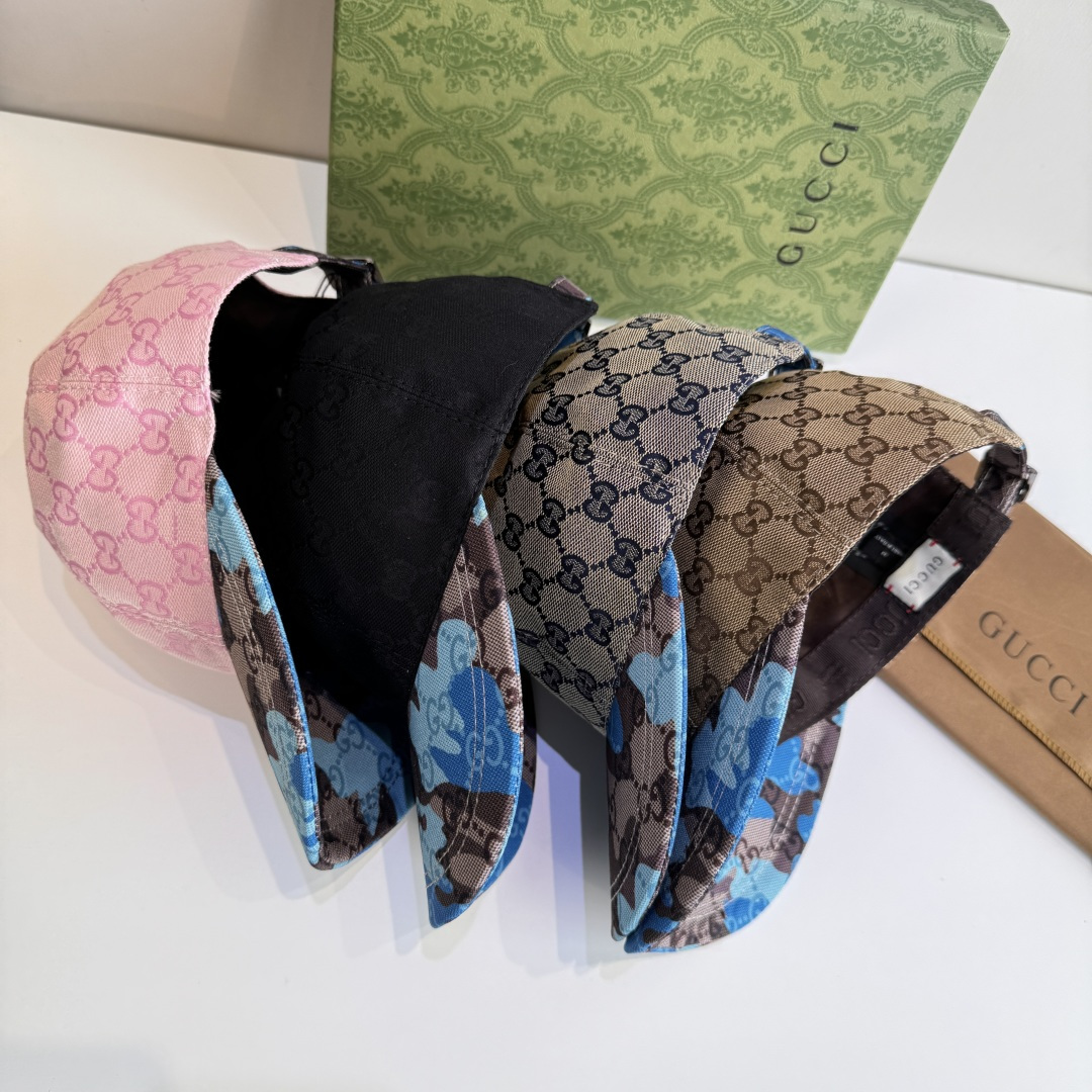 配盒子布袋，Gucci(古奇)新款原单棒球帽， 迷彩小双G，专柜热卖款，1:1开模订制，原版帆布料，时尚