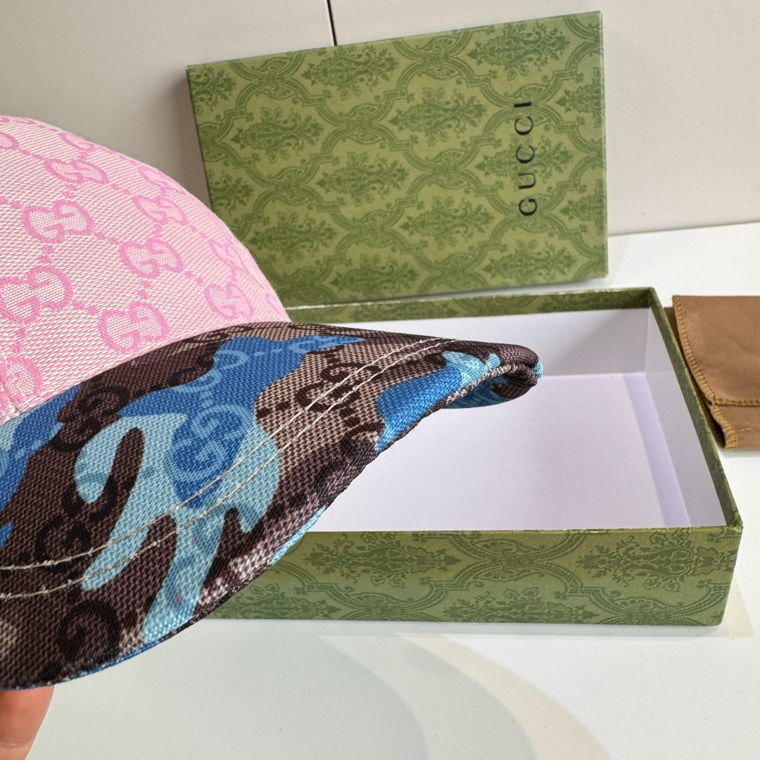 配盒子布袋，Gucci(古奇)新款原单棒球帽， 迷彩小双G，专柜热卖款，1:1开模订制，原版帆布料，时尚