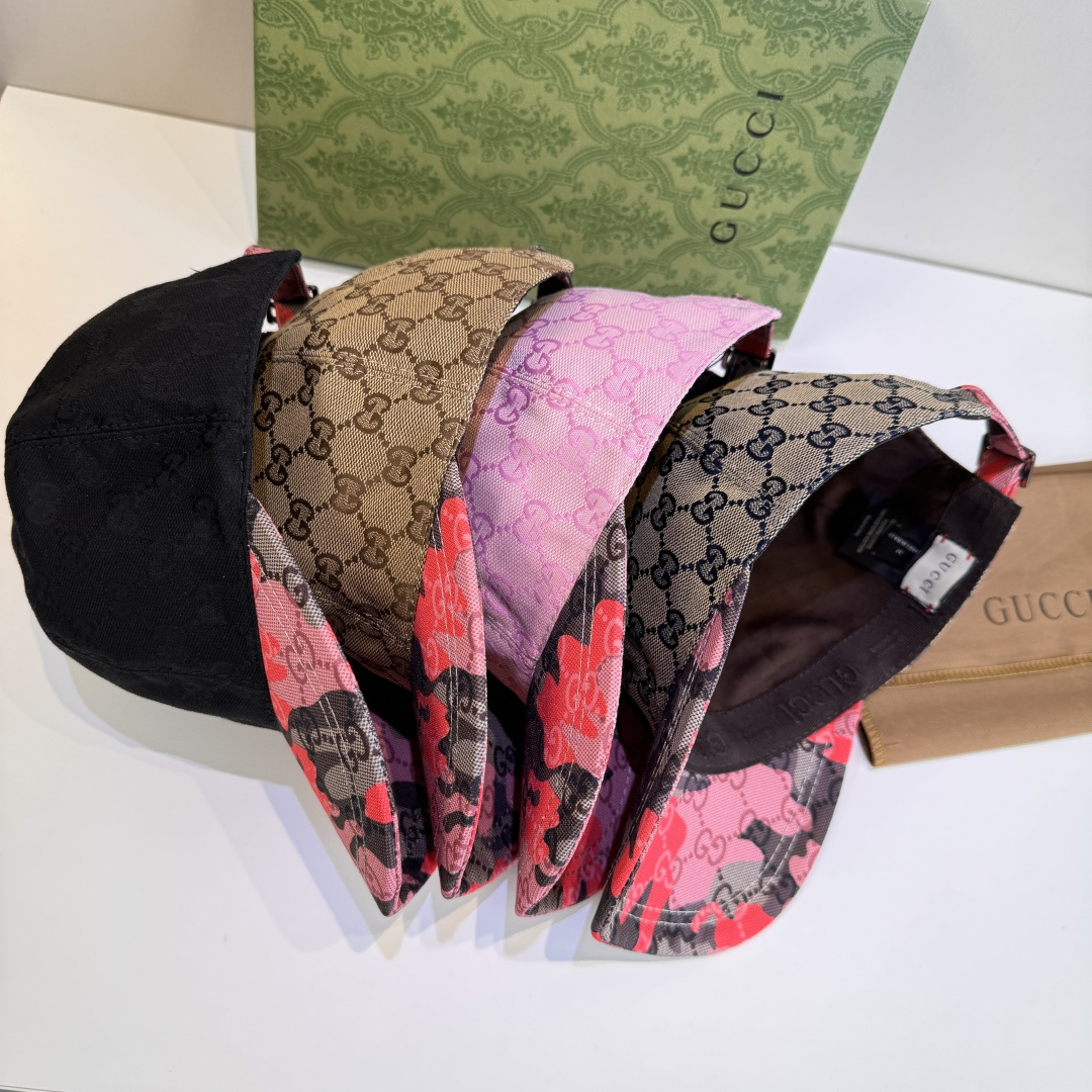 配盒子布袋，Gucci(古奇)新款原单棒球帽， 迷彩小双G，专柜热卖款，1:1开模订制，原版帆布料，时尚