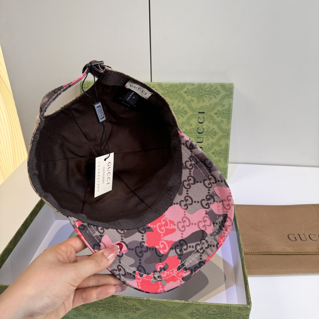 配盒子布袋，Gucci(古奇)新款原单棒球帽， 迷彩小双G，专柜热卖款，1:1开模订制，原版帆布料，时尚