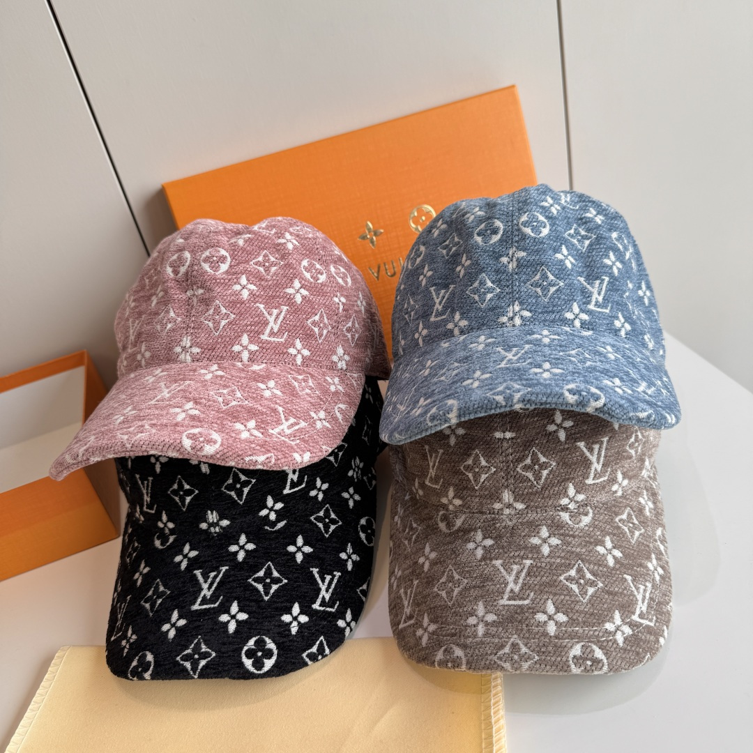 配盒子布袋，LV路易威登新款原单棒球帽，LV呢料提花，专柜1:1开模订制，质量超赞，基础头围56，贴片可