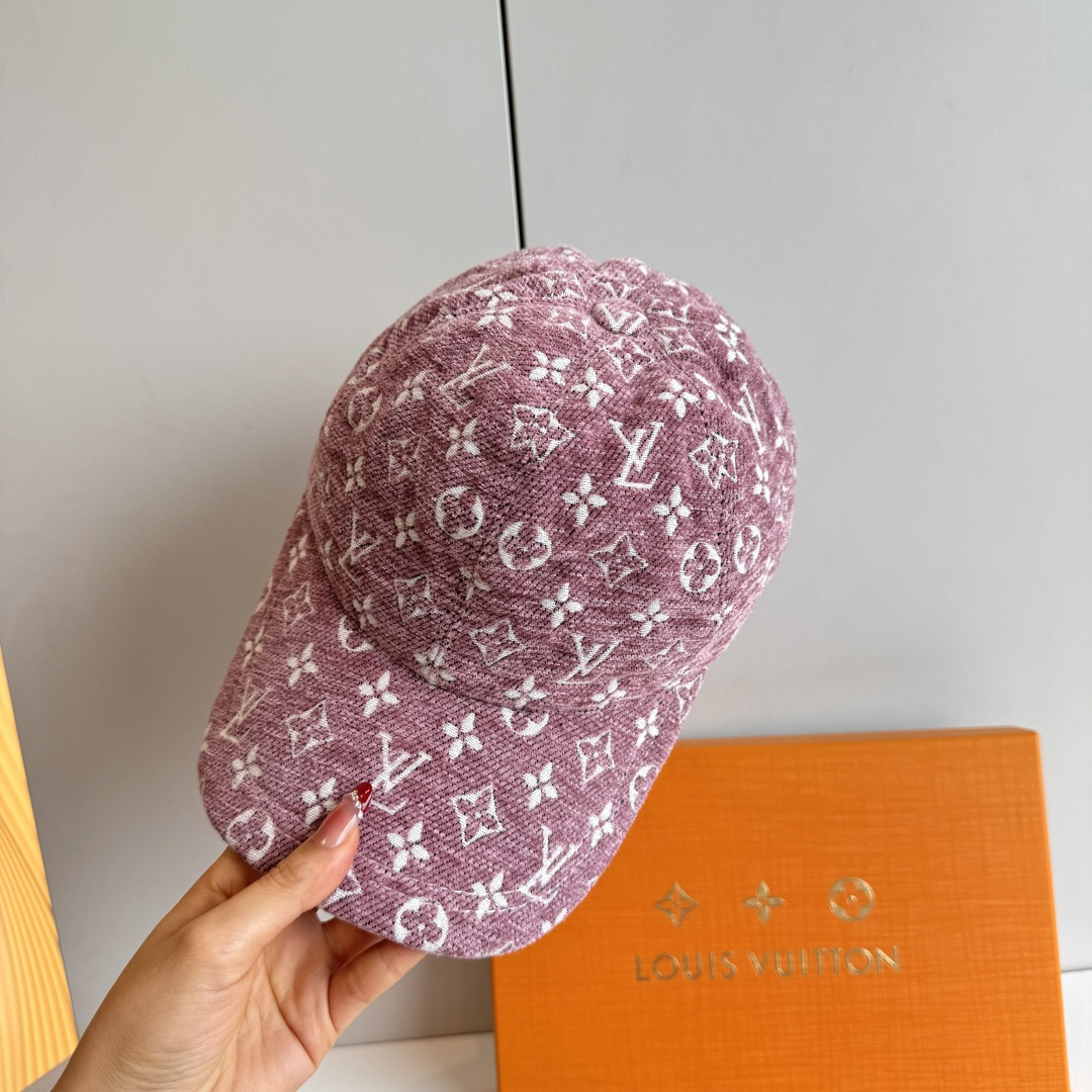 配盒子布袋，LV路易威登新款原单棒球帽，LV呢料提花，专柜1:1开模订制，质量超赞，基础头围56，贴片可