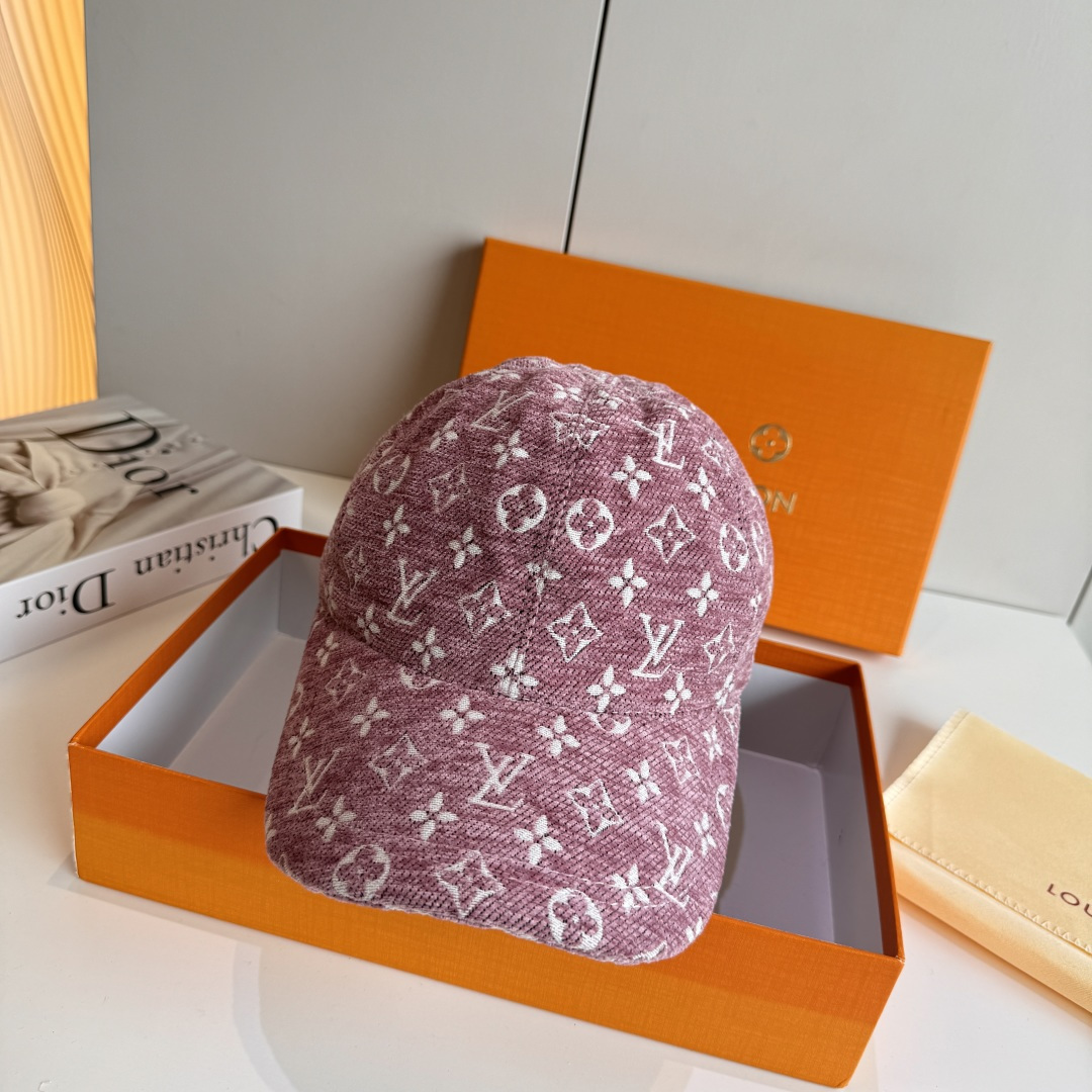 配盒子布袋，LV路易威登新款原单棒球帽，LV呢料提花，专柜1:1开模订制，质量超赞，基础头围56，贴片可