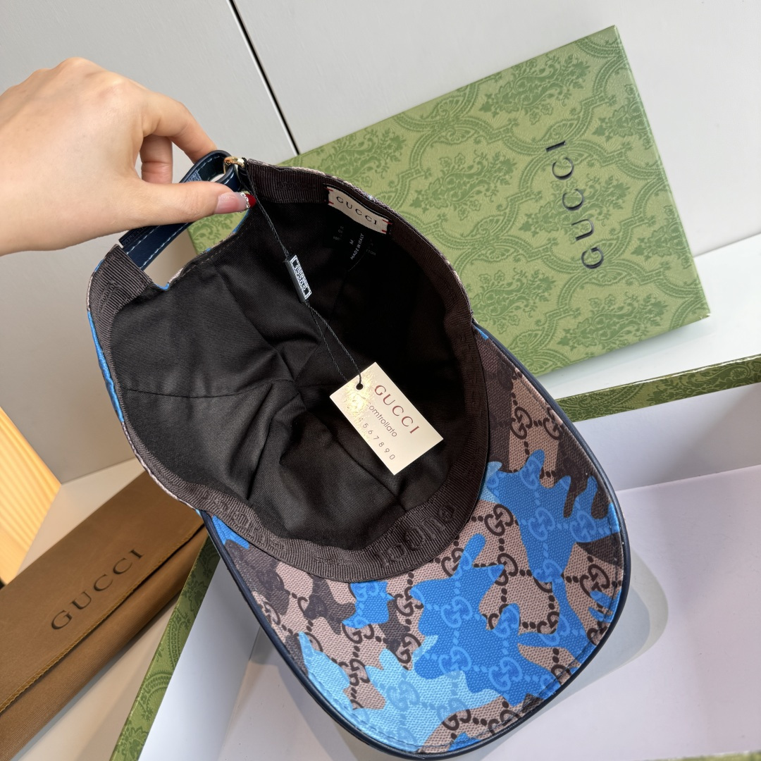 配盒子布袋，Gucci(古奇)新款原单棒球帽😍😍迷彩双G。专柜1:1开模订制，最高版本，原版迷彩印花面料