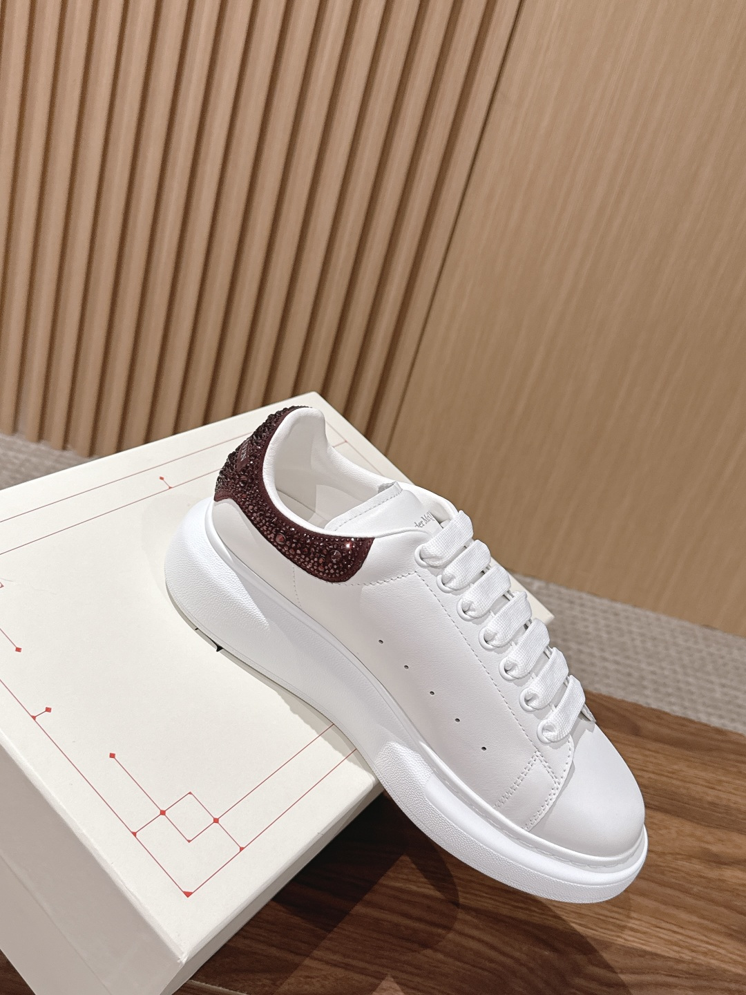 Alexander McQueen Leopard Heel Trim Platform 