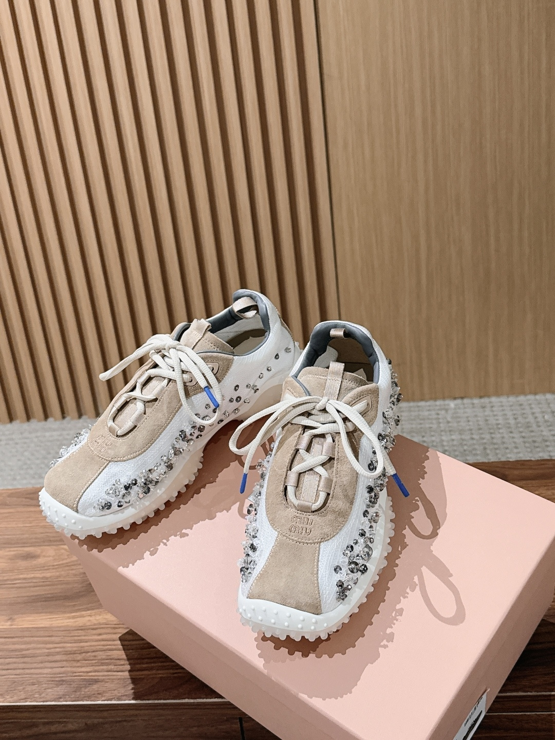 Miu Miu Crystal Spike Sole Sneakers