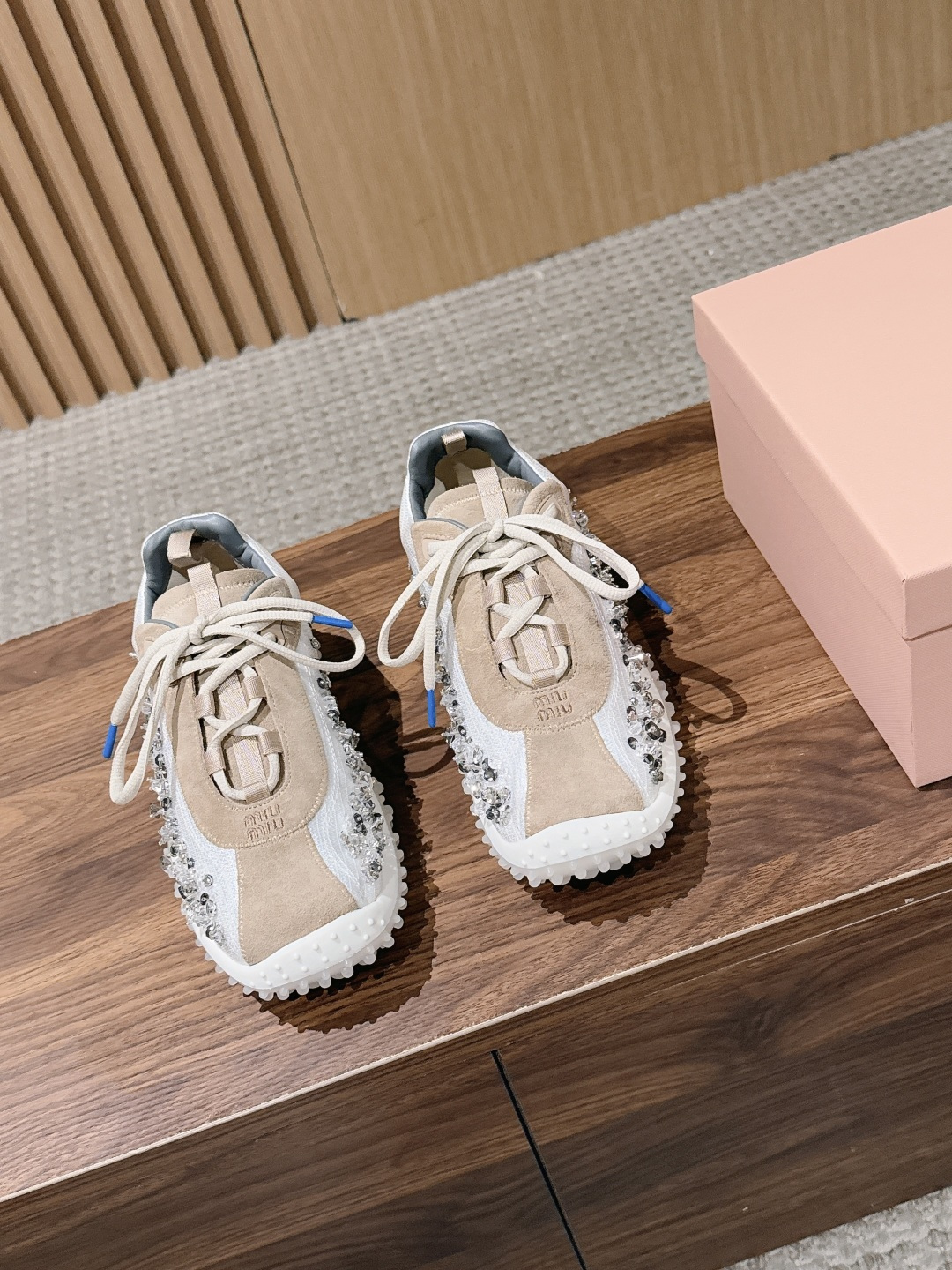 Miu Miu Crystal Spike Sole Sneakers