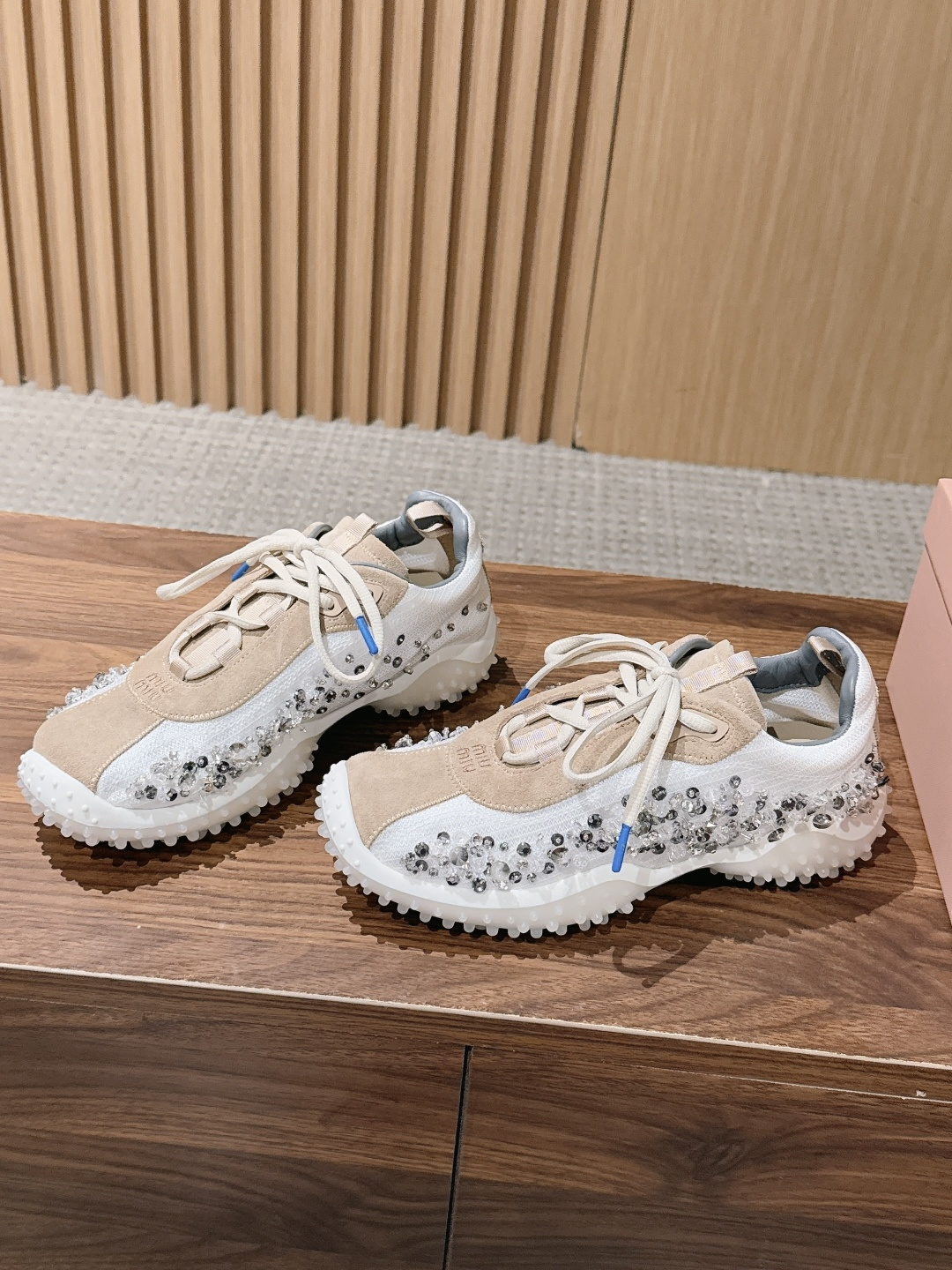 Miu Miu Crystal Spike Sole Sneakers