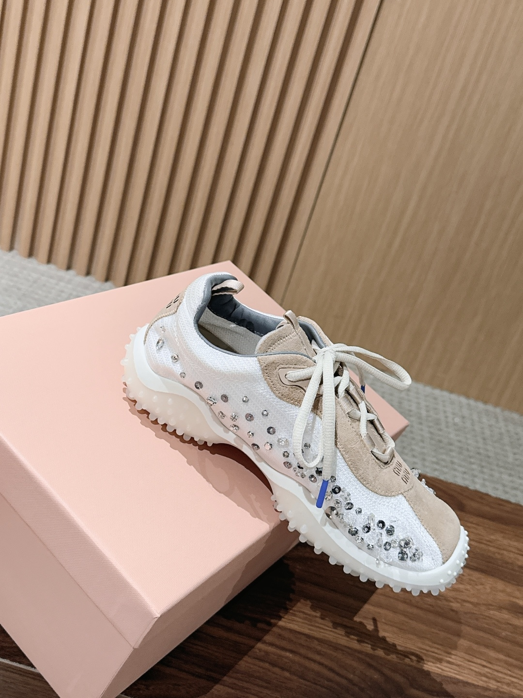 Miu Miu Crystal Spike Sole Sneakers