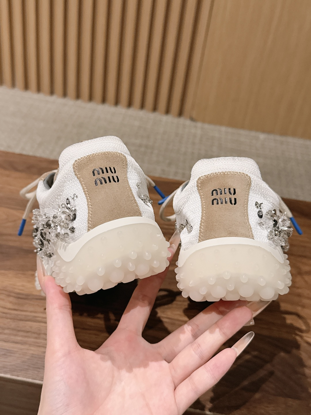 Miu Miu Crystal Spike Sole Sneakers