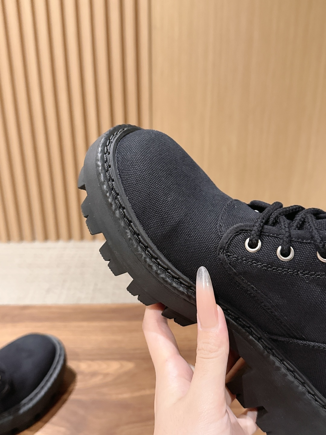 Prada Canvas Combat Ankle Boots