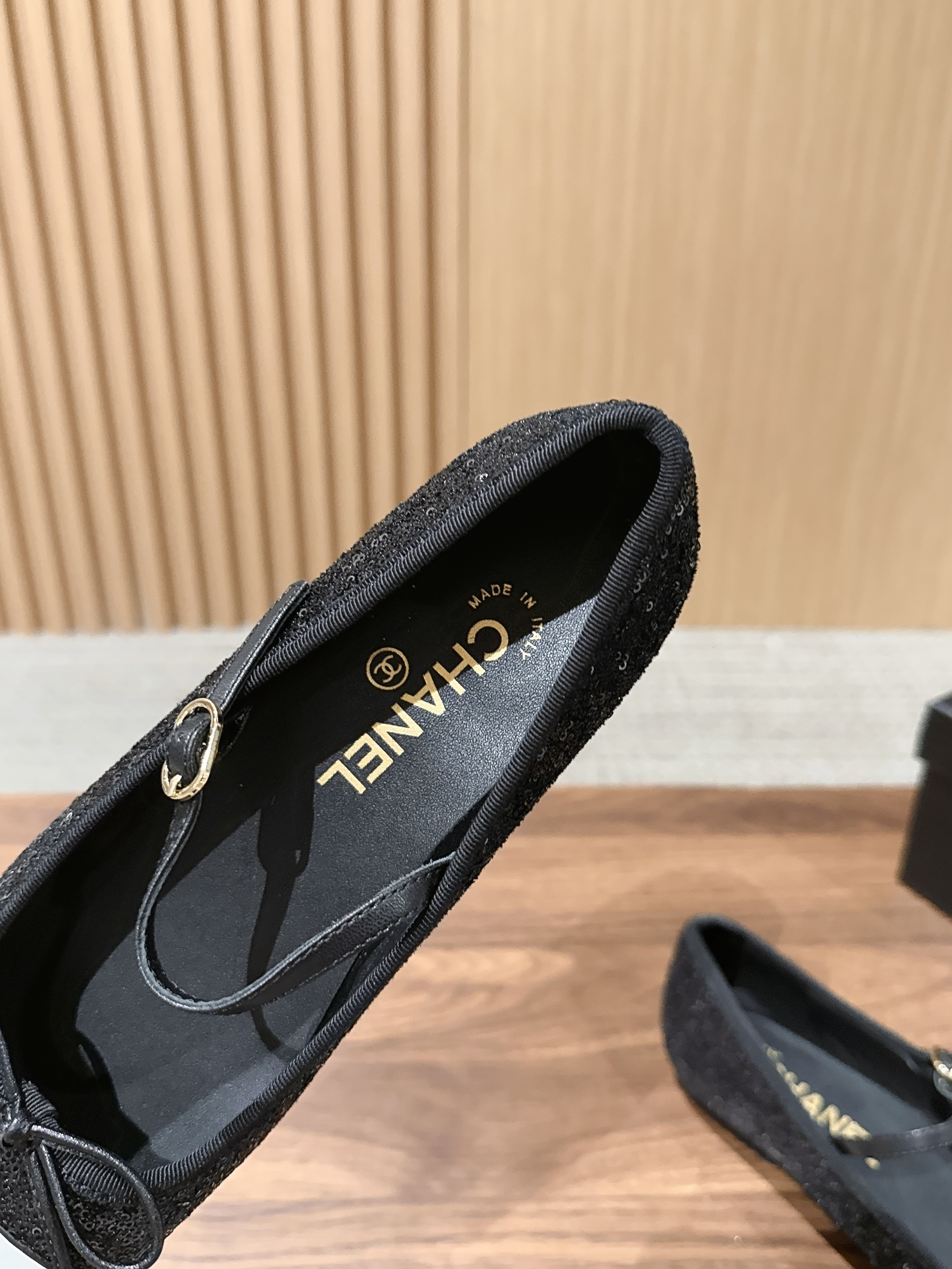 CHANEL CC Cap Toe Mary Jane Ballet Flats