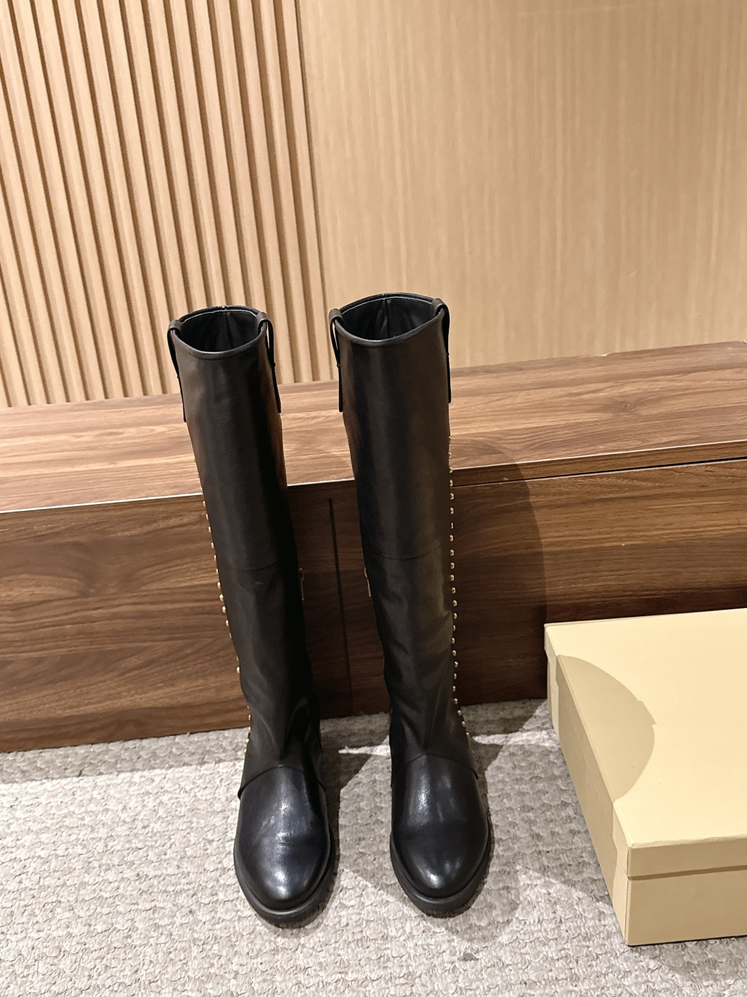 A.S.98 意大利品牌铆钉复古风 高筒靴骑士长靴 特定牛皮材质 真皮大底 原版开模定型底 Size：35-39/40订