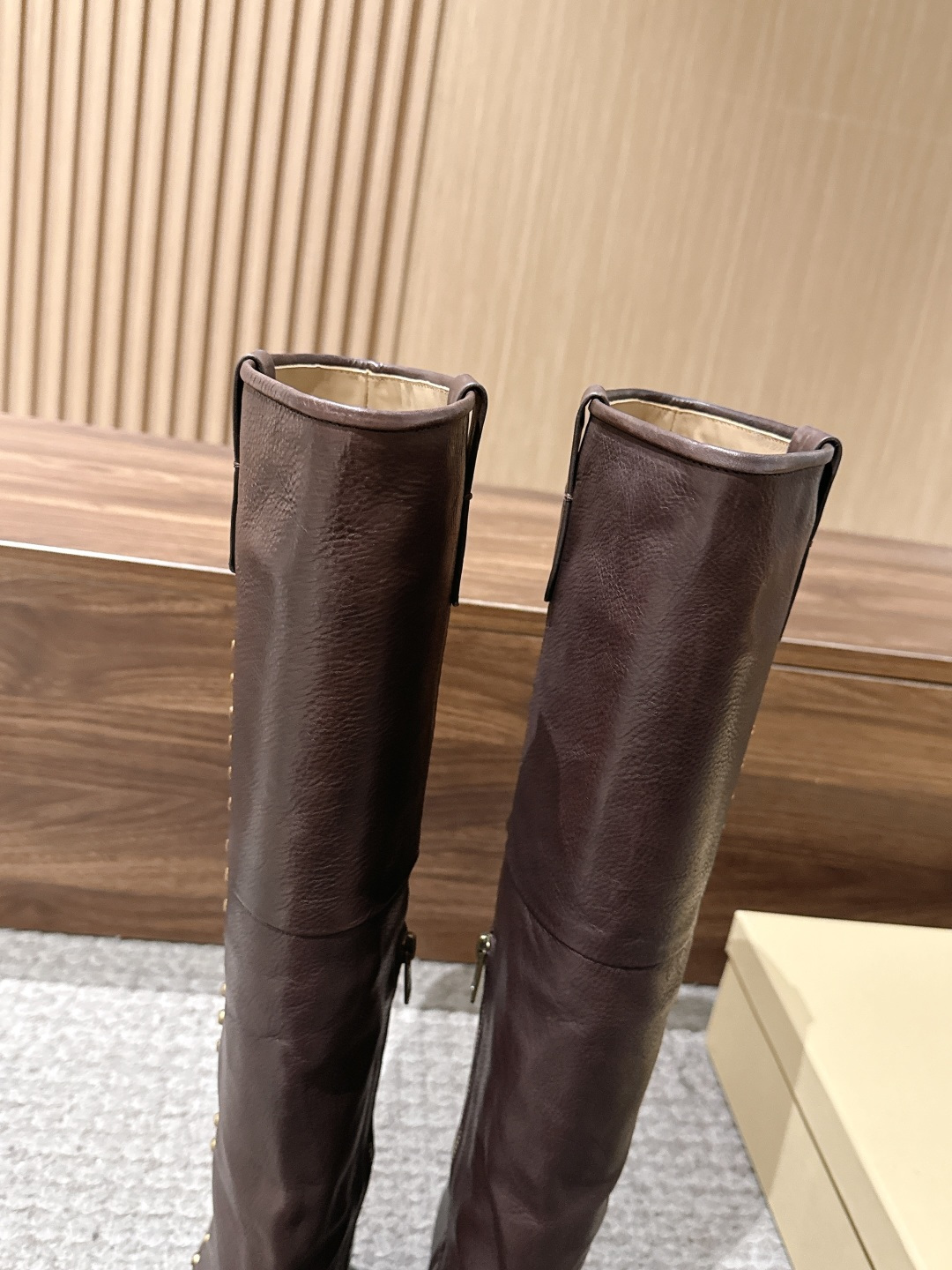 A.S.98 意大利品牌铆钉复古风 高筒靴骑士长靴 特定牛皮材质 真皮大底 原版开模定型底 Size：35-39/40订