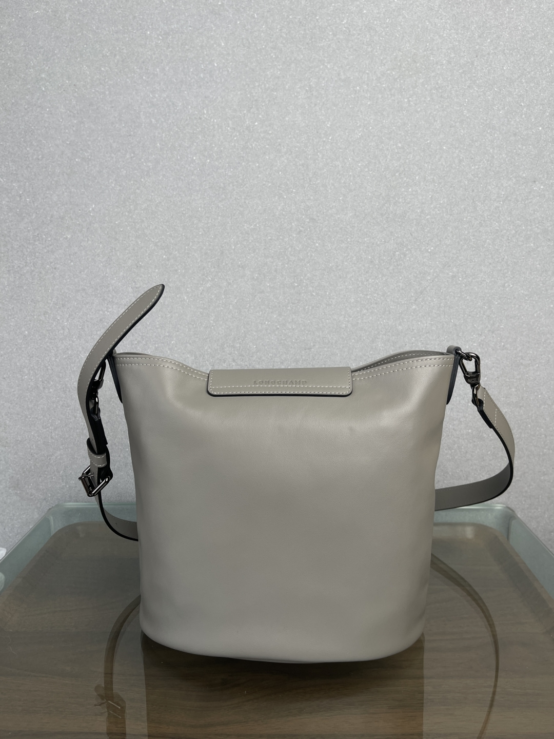Longchamp Ryuchang Le pliage Xtra series bucket shoulder/crossbody bag gray real shot
