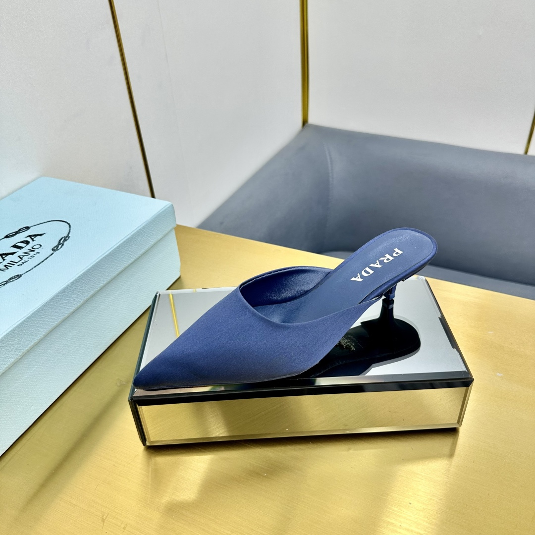 NO:221964,2025 T-Show Mules Silk Tip Series (the highest version of top packaging) PRADA 2025 Prada new product, (top version) is coming! prada25 