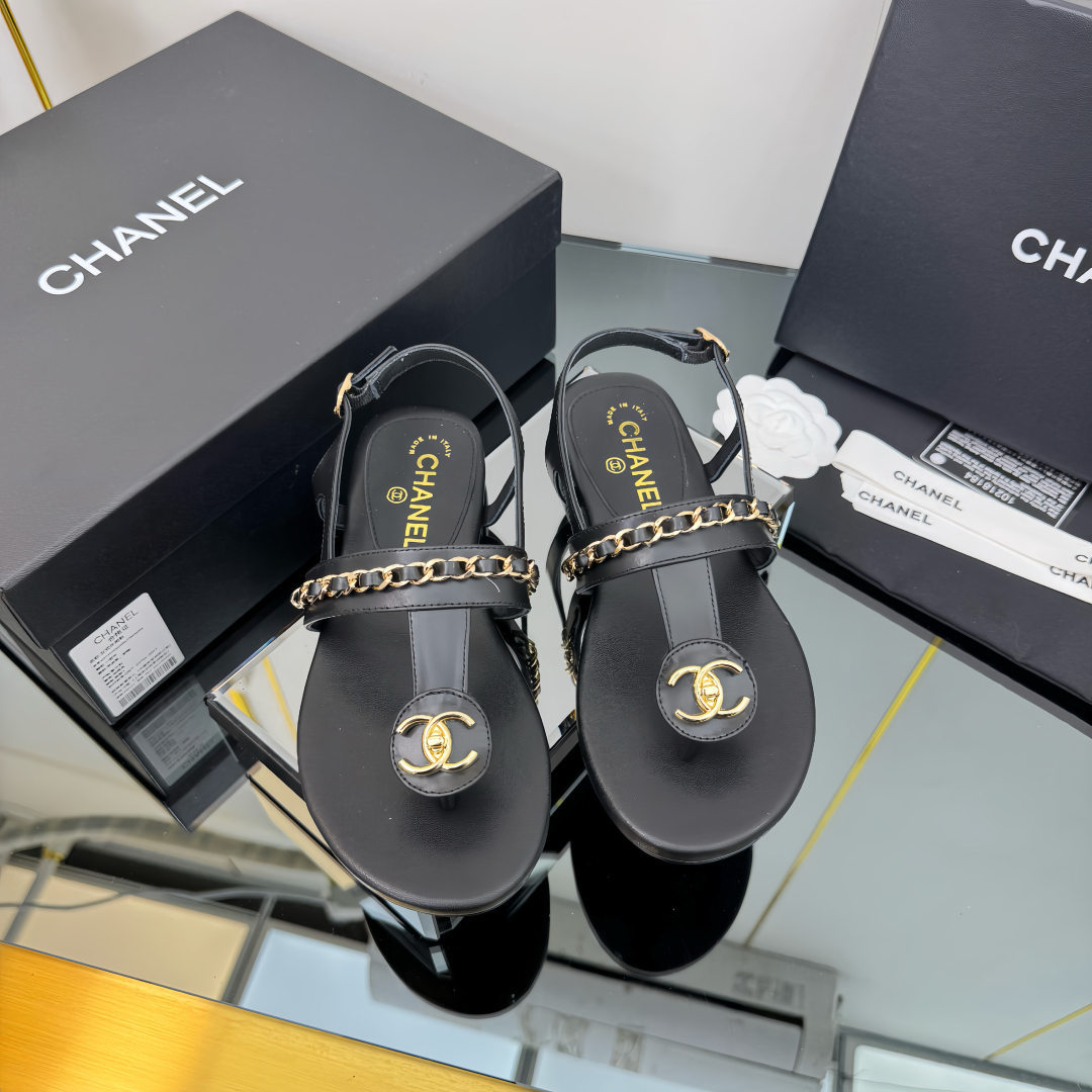 Elegant Black Sandals with Gold Chain Detail - The Perfect Summer Staple 8 cmp i1743030360051 5076 0 6