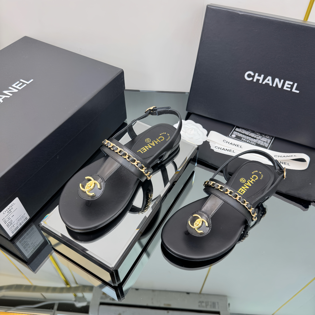 Elegant Black Sandals with Gold Chain Detail - The Perfect Summer Staple 9 cmp i1743030363703 1910 0 7