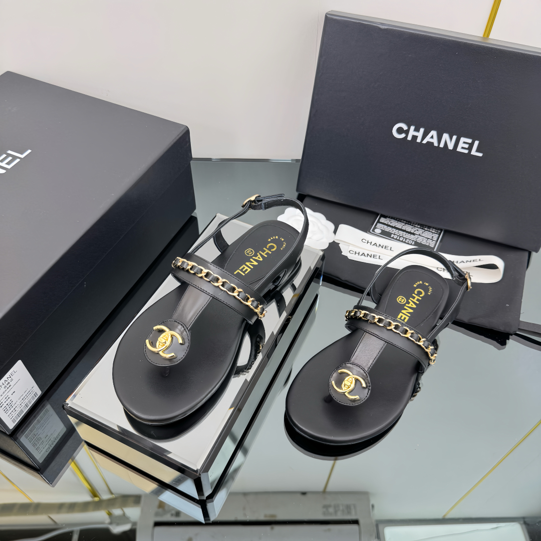 Elegant Black Sandals with Gold Chain Detail - The Perfect Summer Staple 4 cmp i1743030363743 2674 0 2