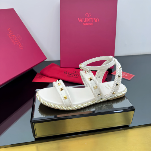 Valentino Garavani Rockstud Rope Detail Flat Sandals 1 Valentino Garavani Rockstud Rope Detail Flat Sandals
