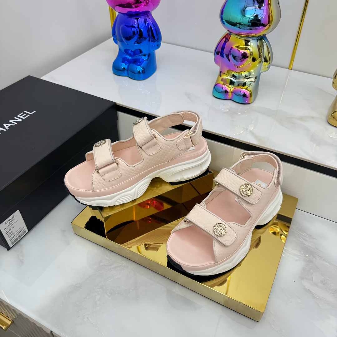 Chanel 25SS Velcro Beach Sandals - Pearl Lambskin, Comfortable & Stylish 8 cmp i1745797825595 4770 0 6