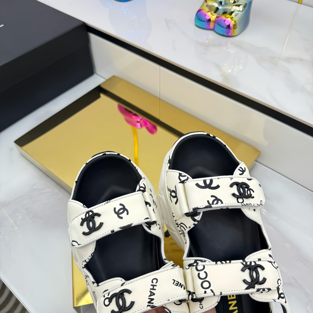 Chanel Women's Velcro Strap Sandals | Summer Beach Shoes 9 cmp i1745797941537 3544 0 8