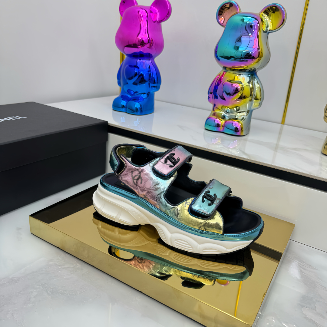 Chanel Iridescent Velcro Beach Sandals - Stylish Summer Comfort 3 cmp i1745797965747 621 0 0