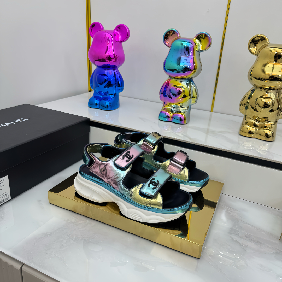 Chanel Iridescent Velcro Beach Sandals - Stylish Summer Comfort 10 cmp i1745797968316 6750 0 8