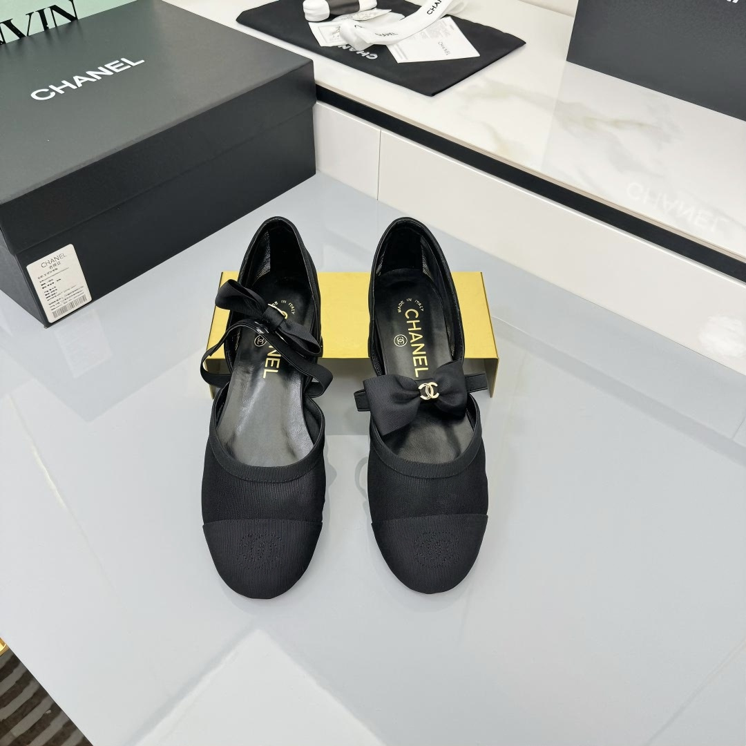 Chanel 香奈儿25A シルクベルベット マリージェーン シューズ