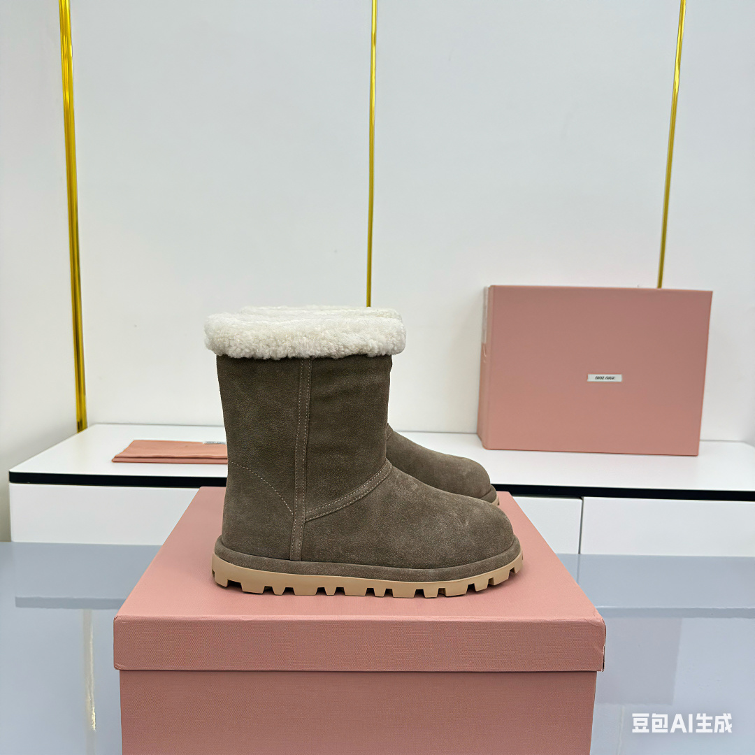 NO:629234,MiuMiu Miu Miu 25ss autumn and winter catwalk style wool short boots, snow boots and fur shoes. They often appear on the covers of major fashion magazines. Stars and bloggers from all over the world love them. They are especially stunning on your feet. You will not regret it when you close your eyes. Very comfortable and stable on your feet. The combination can be salty or sweet. It is full of personality. The upper is made of mercerized cow suede fabric, which has a delicate and high-end feel. The entire lining is made of pure wool, which is warm and comfortable.  Original 1:1 crystal light material outsole, suitable for daily outings or winter commuting. Color 35-40. Original packaging, snow boots, miumiu, boots.19860909MiuMiu 缪缪 25ss秋冬走秀款 羊毛小短靴雪地靴毛毛鞋 经常出现在各大时装杂志封面·各路明星、小红书博主都有钟爱,上脚尤为惊艳到你的一款 闭眼入都是不会后悔·上脚非常舒服超级稳·搭配可咸可甜 个性十足 鞋面采用丝光牛反绒面料 细腻高级感拉满 整个内里采用纯羊毛 保暖舒适 原版1:1水晶轻料大底,无论是日常出街还是冬日通勤,都很合适 颜色35-40  原版包装,雪地靴,miumiu,boots,Women's Shoes