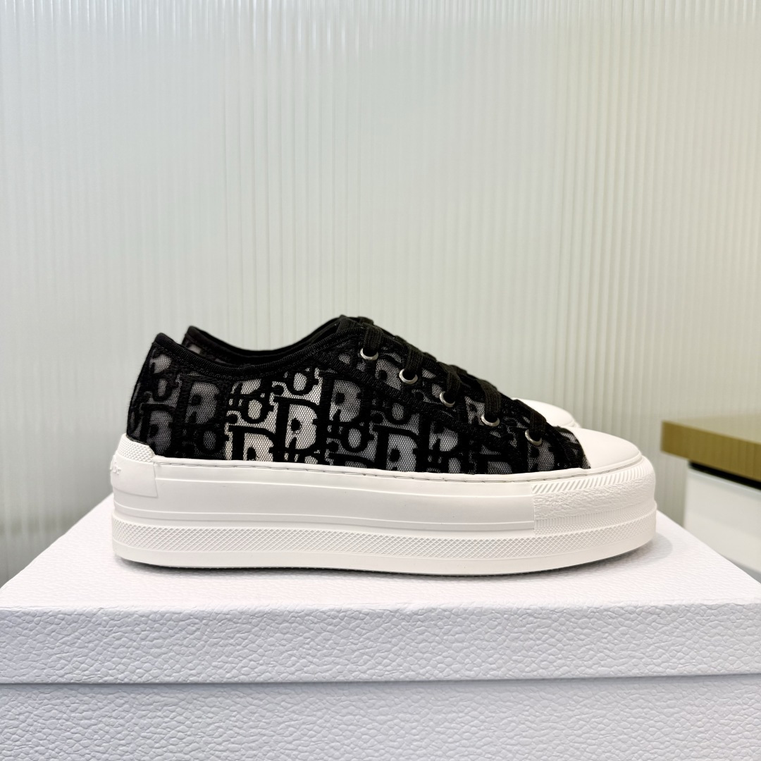 Dior Dior迪奥Walk'n系列 老花 刺绣 厚底帆布鞋 休闲运动鞋