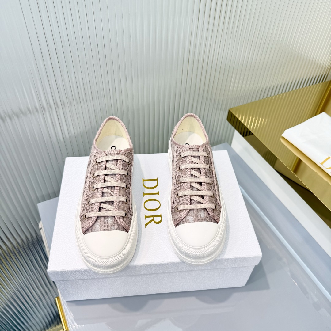 Dior Dior迪奥Walk'n系列 老花 刺绣 厚底帆布鞋 休闲运动鞋