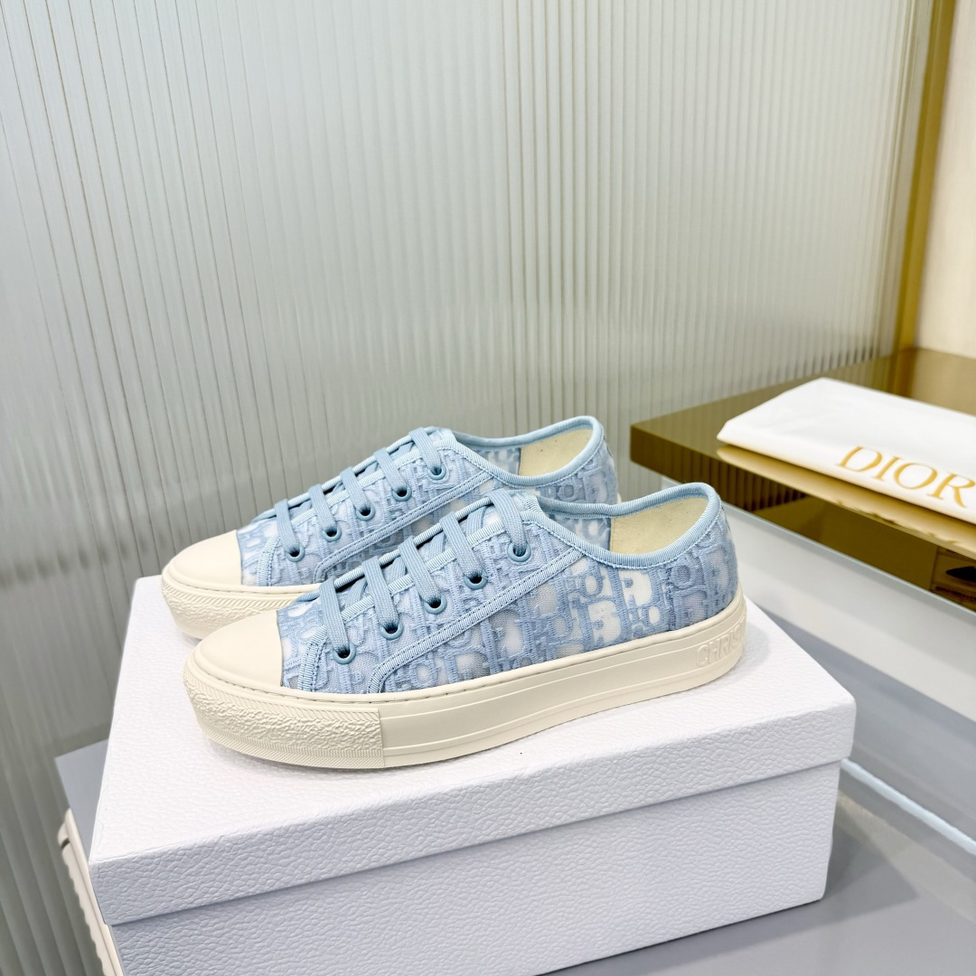 Dior Dior迪奥Walk'n系列 老花 刺绣 厚底帆布鞋 休闲运动鞋