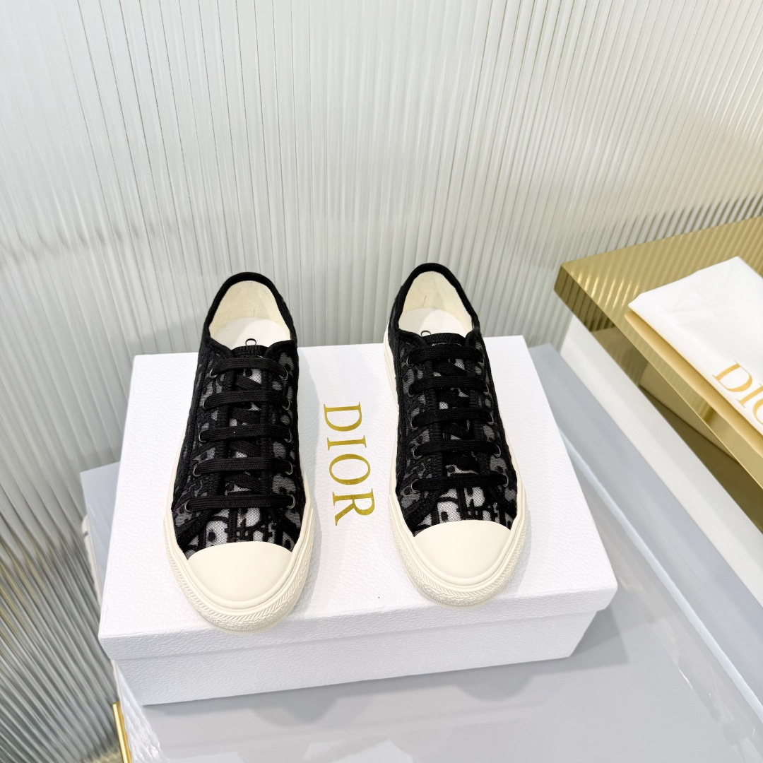 Dior Dior迪奥Walk'n系列 老花 刺绣 厚底帆布鞋 休闲运动鞋