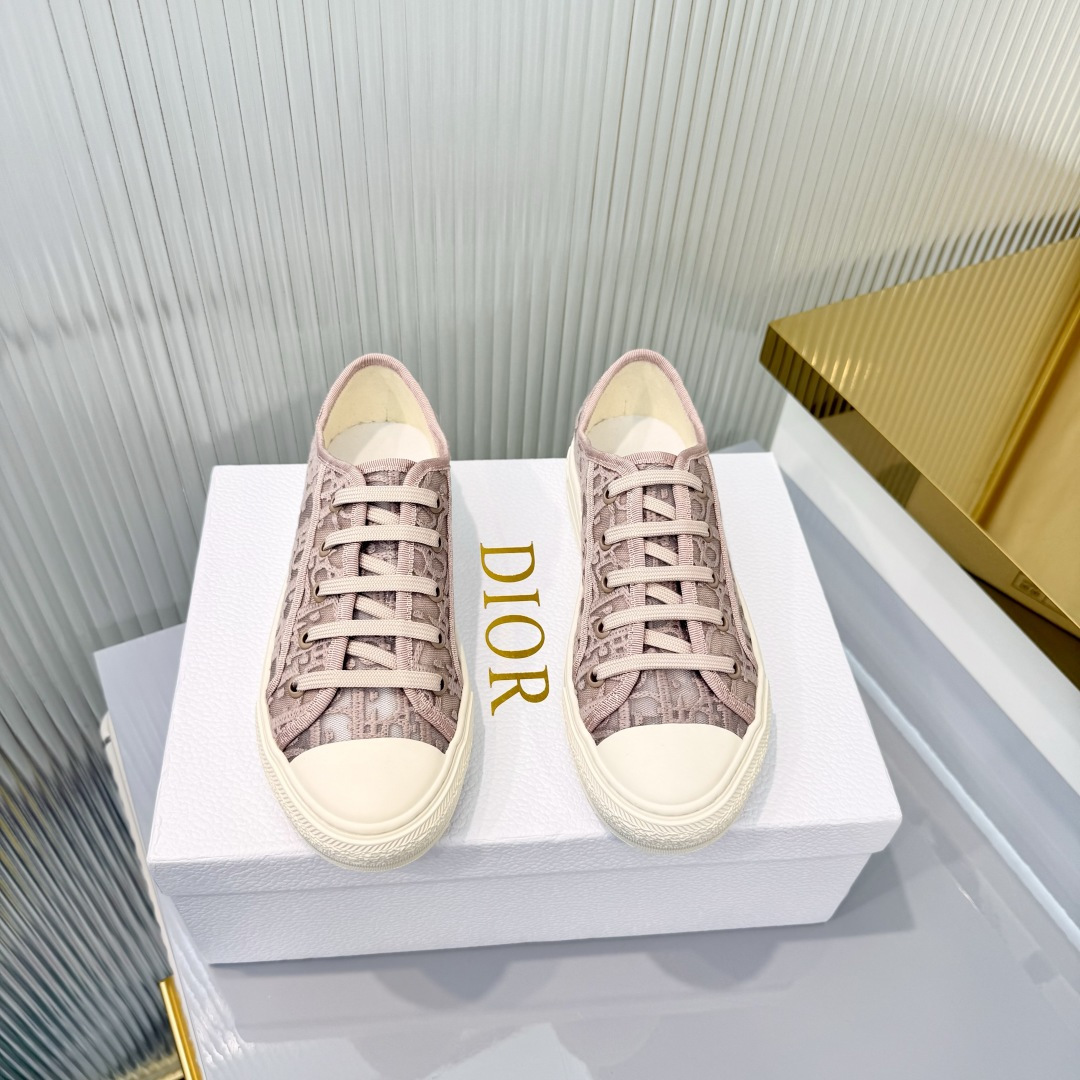 Dior Dior迪奥Walk'n系列 老花 刺绣 厚底帆布鞋 休闲运动鞋