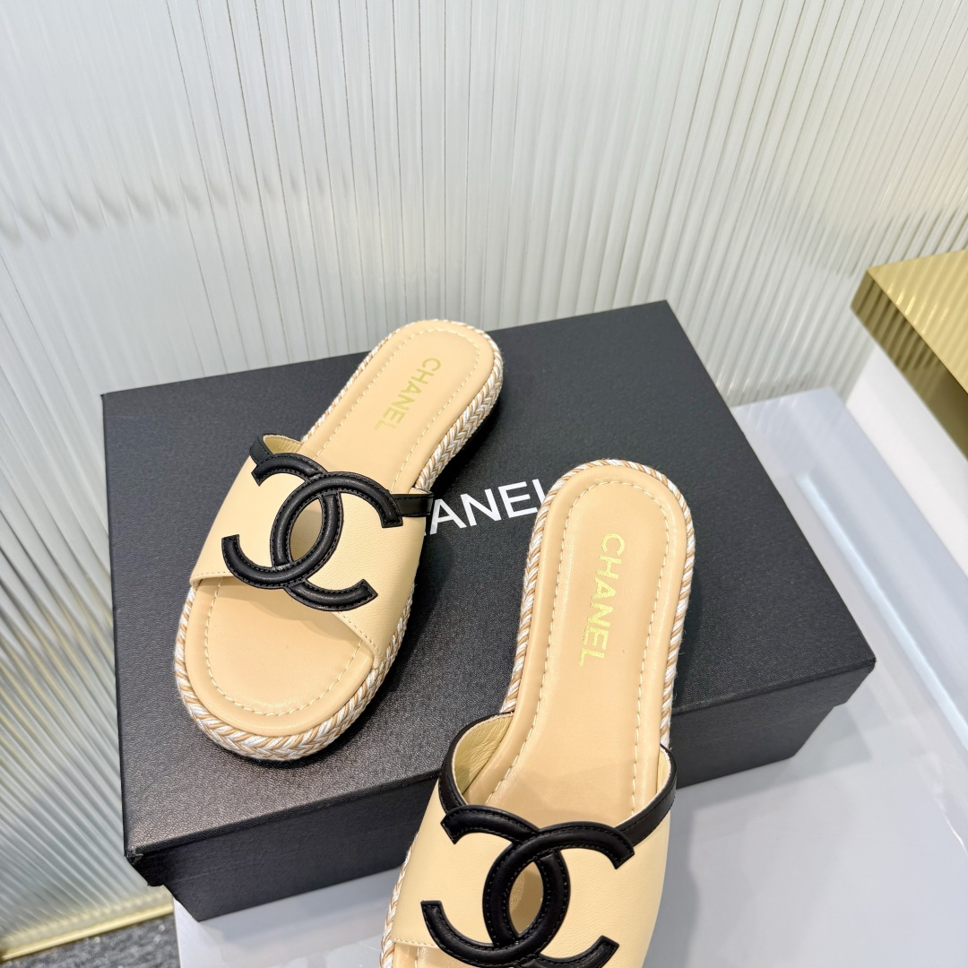 Chanel Chanel-香奈儿2026夏季新款双C编织厚底凉拖鞋