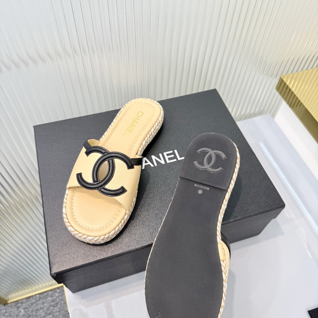 Chanel Chanel-香奈儿2026夏季新款双C编织厚底凉拖鞋