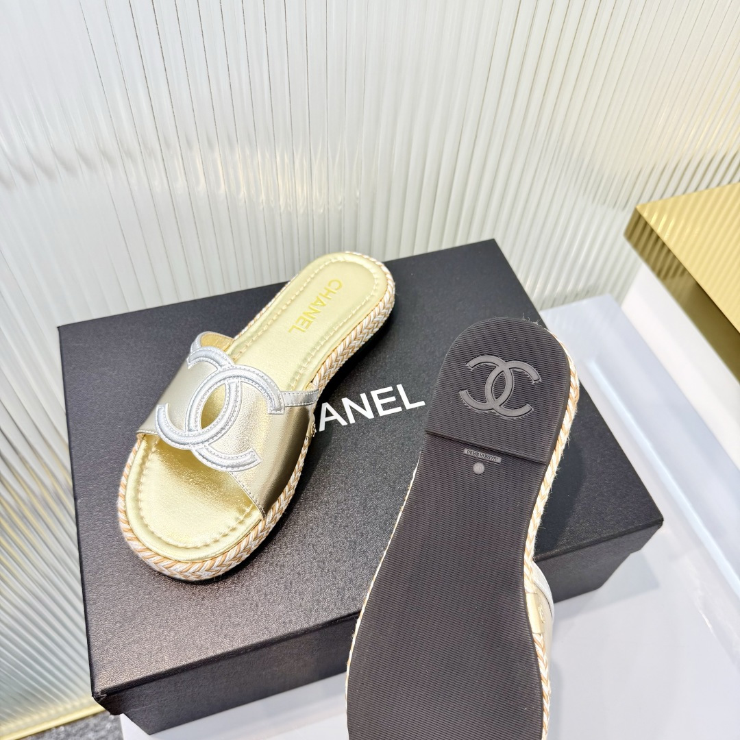 Chanel Chanel-香奈儿2026夏季新款双C编织厚底凉拖鞋