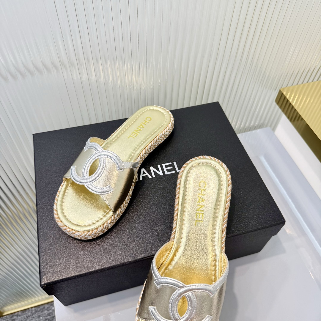 Chanel Chanel-香奈儿2026夏季新款双C编织厚底凉拖鞋