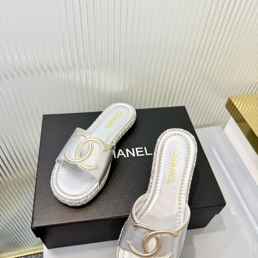 Chanel Chanel-香奈儿2026夏季新款双C编织厚底凉拖鞋