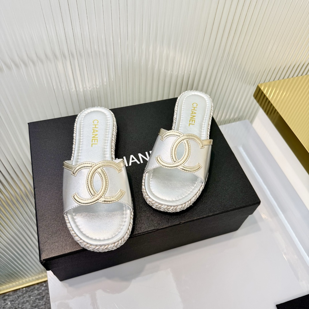 Chanel Chanel-香奈儿2026夏季新款双C编织厚底凉拖鞋