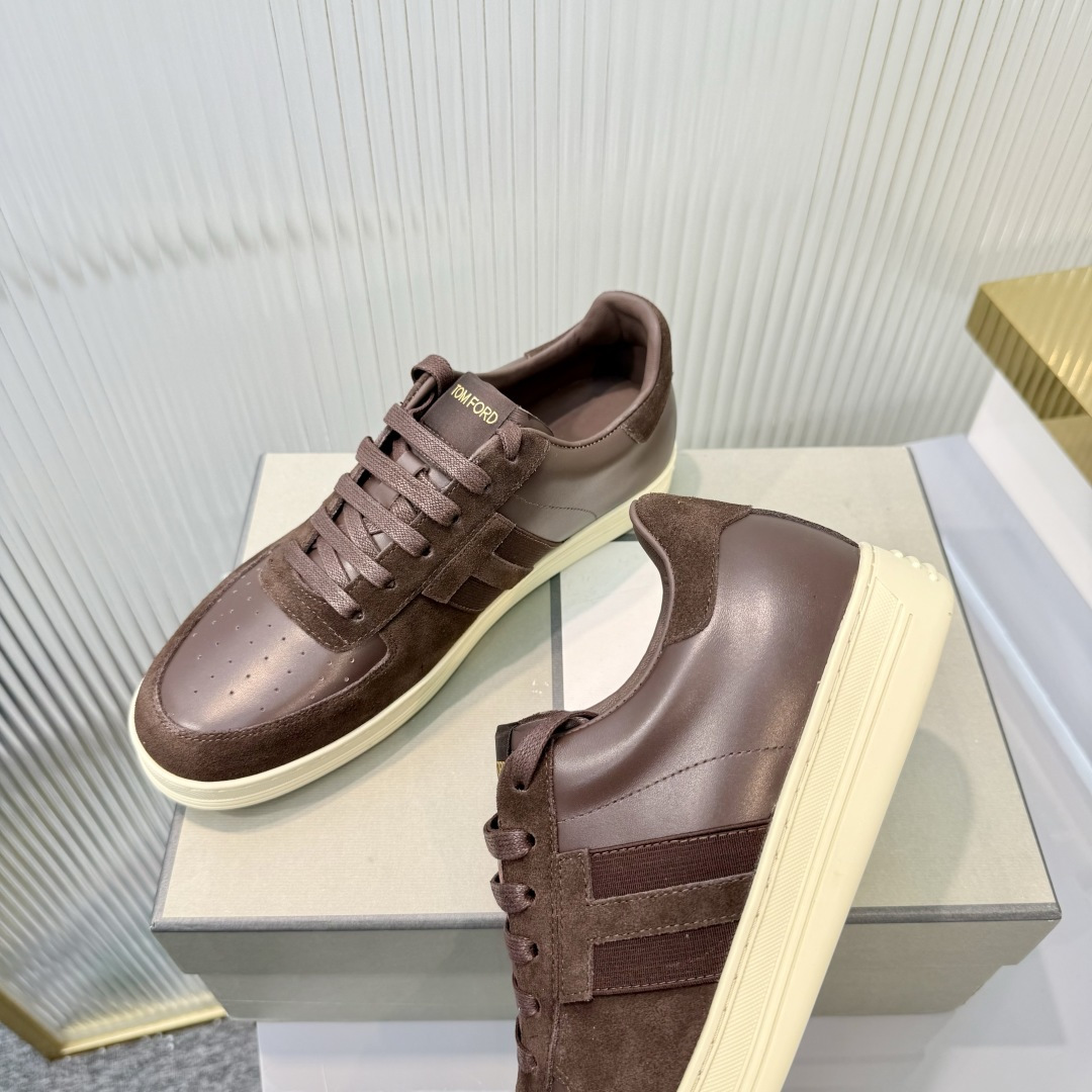 Tom Ford Brown Low-Top Sneakers