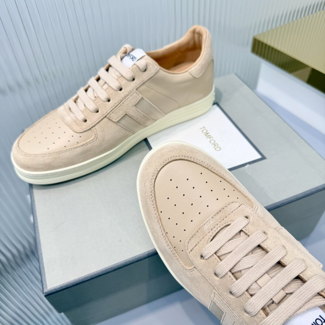 Tom Ford Beige Low-Top Sneakers