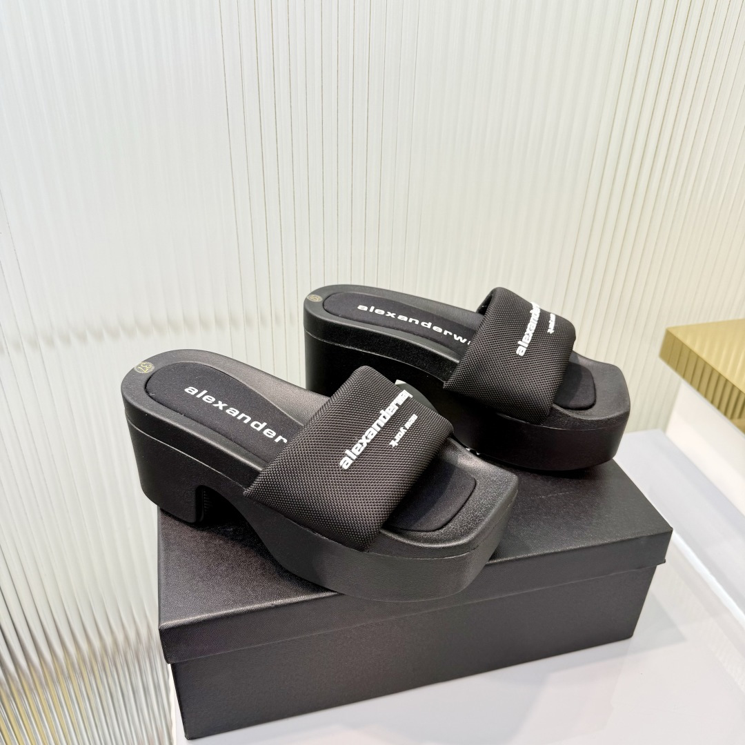 Alexander Wang Alexander Wang亚历山大王高跟鞋女士奢侈品Alexande* Wang 1:1的材料满钻懒人拖
