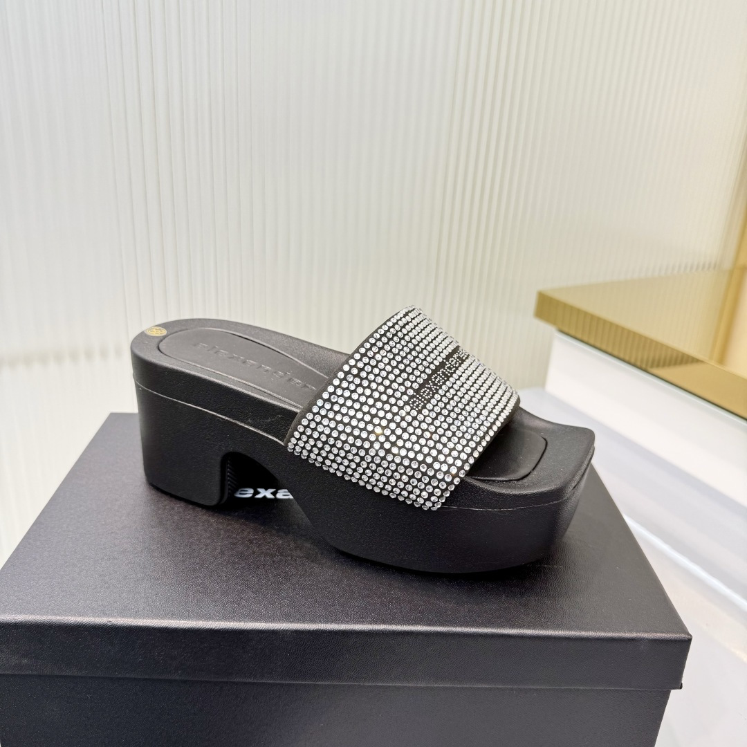 Alexander Wang Alexander Wang亚历山大王高跟鞋女士奢侈品Alexande* Wang 1:1的材料满钻懒人拖